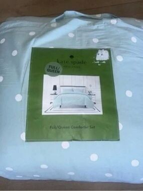 kate spade Light Blue with White Polka Dot Comforter Set